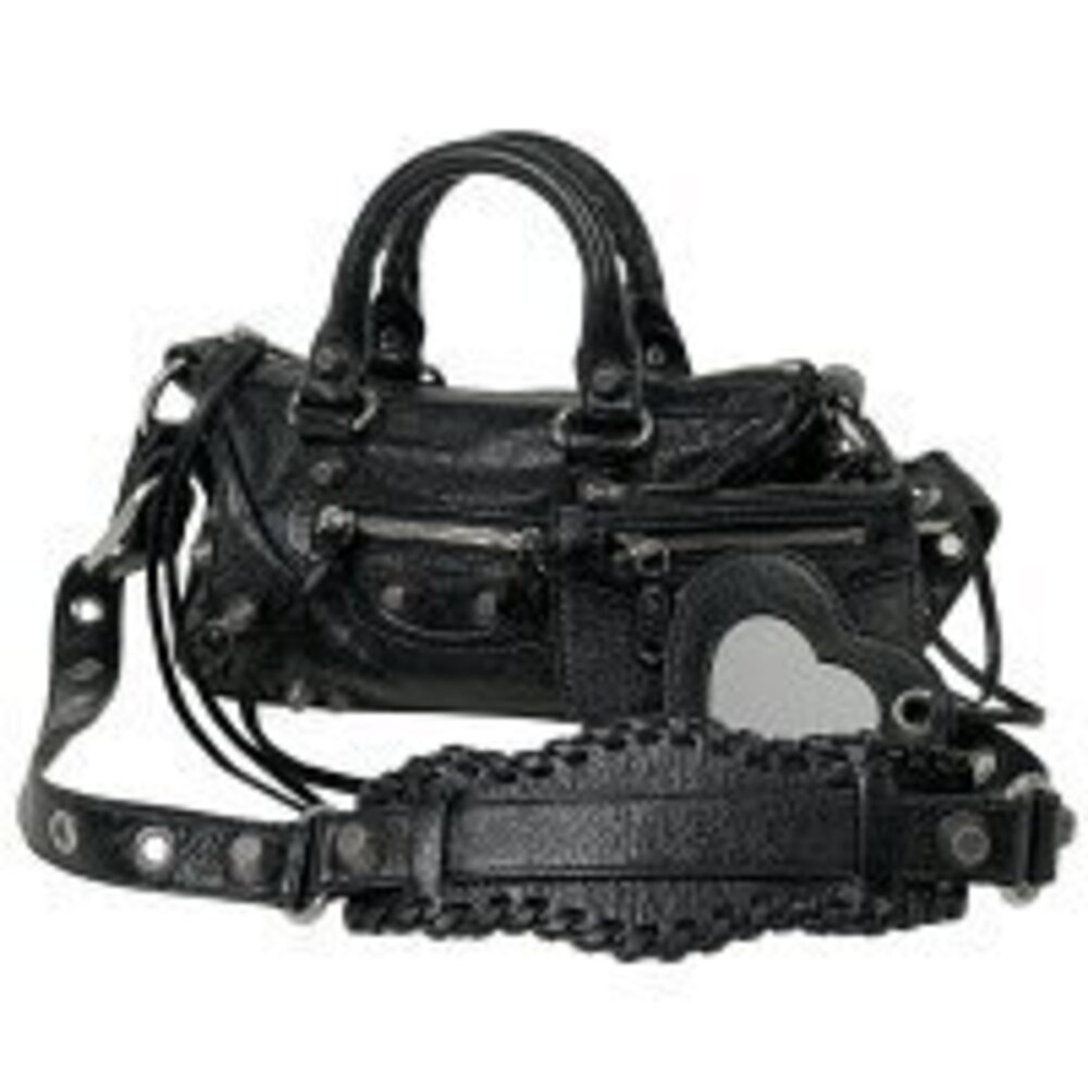 Balenciaga Le Cagoule shoulder bag handbag black leather